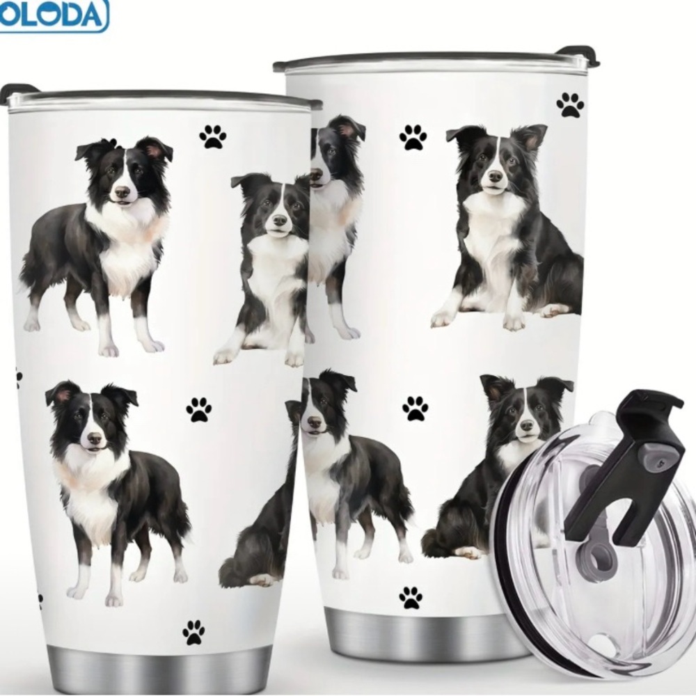 {NEW} Foloda 20oz Stainless Steel Border Collie Tumbler